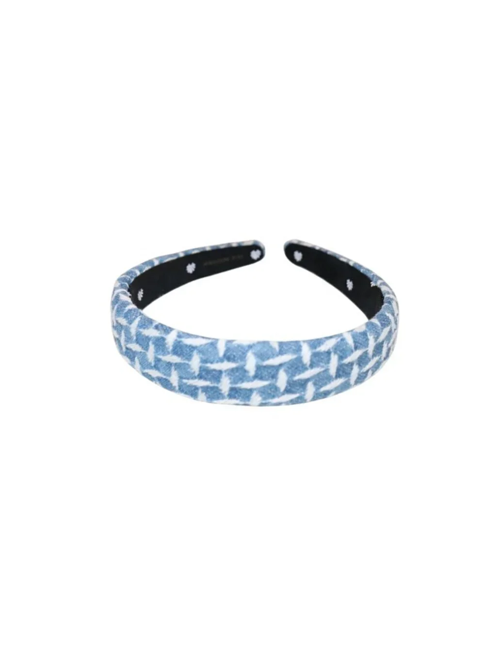 Lele Sadoughi Blue & White Denim Patterned Padded Headband, New